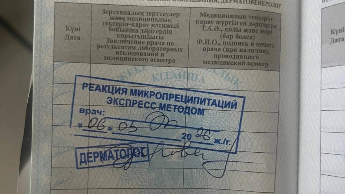 Ақтөбеде 40 адамға жалған медициналық анықтама жасаған медбике құрықталды 